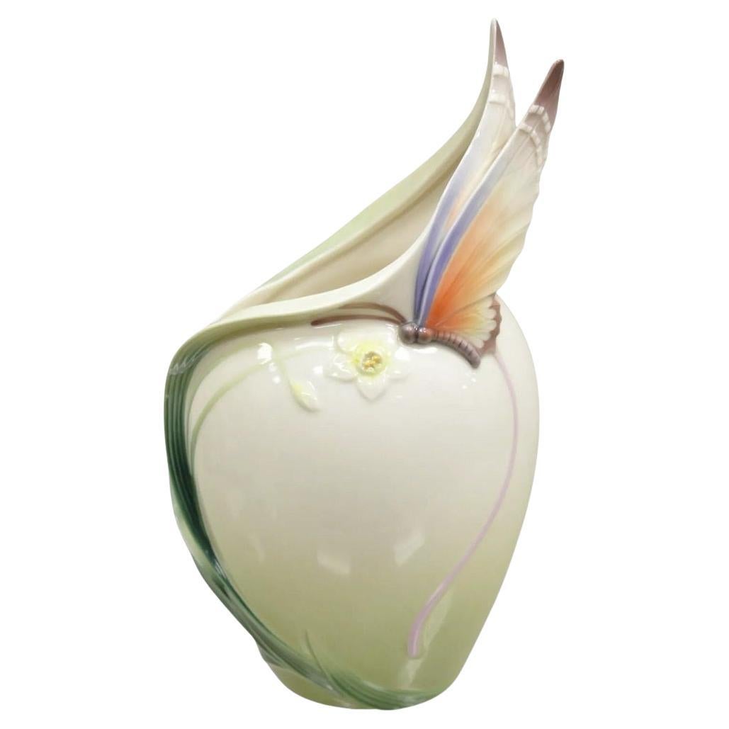 Jarrón enfriador de vino ornamental de porcelana Colección Franz Papillon Mariposa