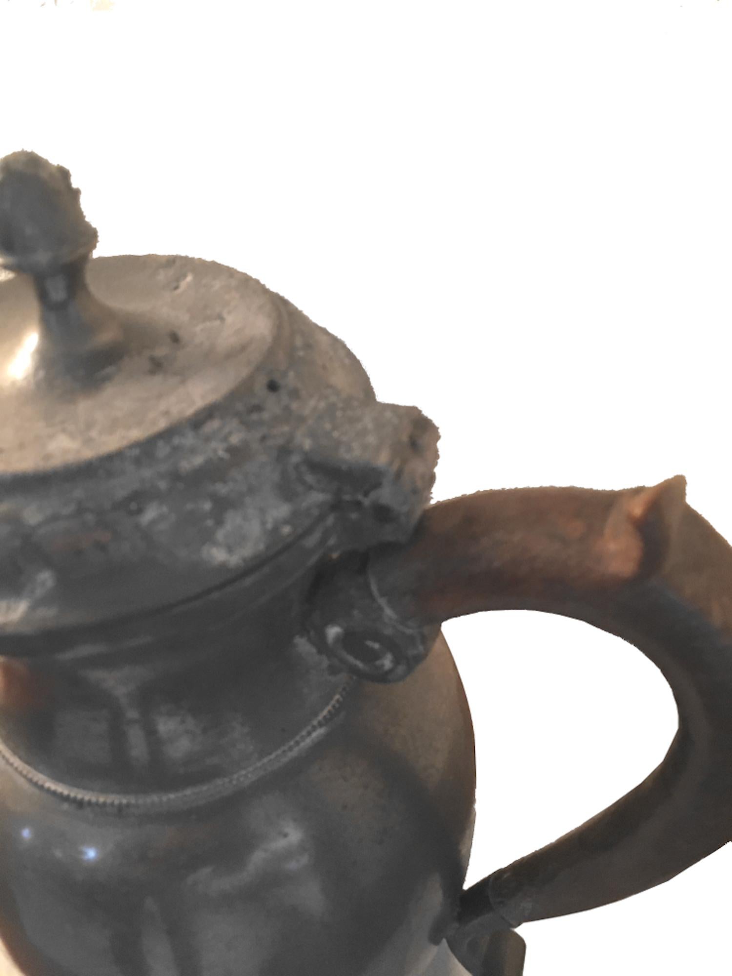 Orientalist Empire style pewter coffee pot of 