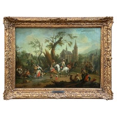 Franz de Paula Ferg, Scena di villaggio, dipinto ad olio su tela