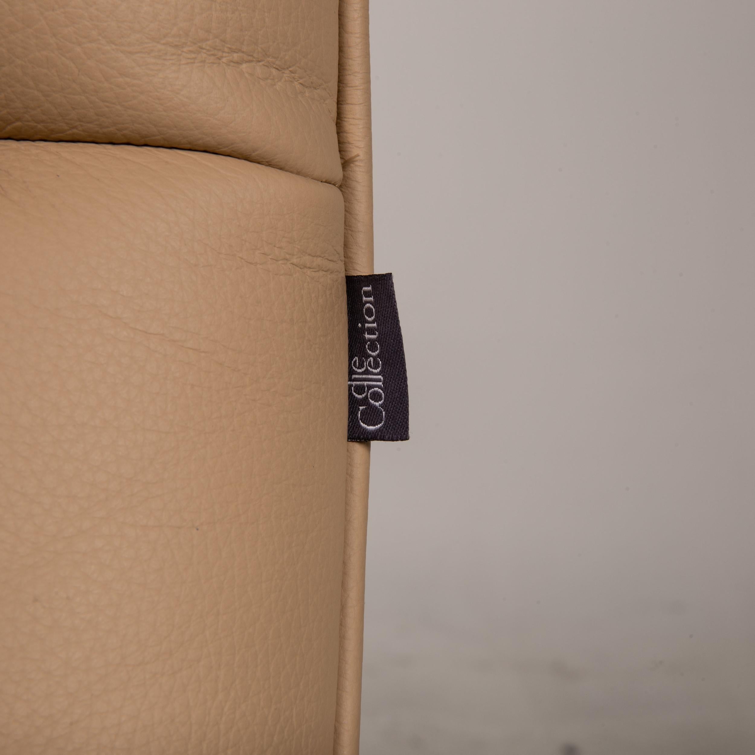 Contemporary Franz Fertig Leather Armchair Beige Function Relax Function For Sale
