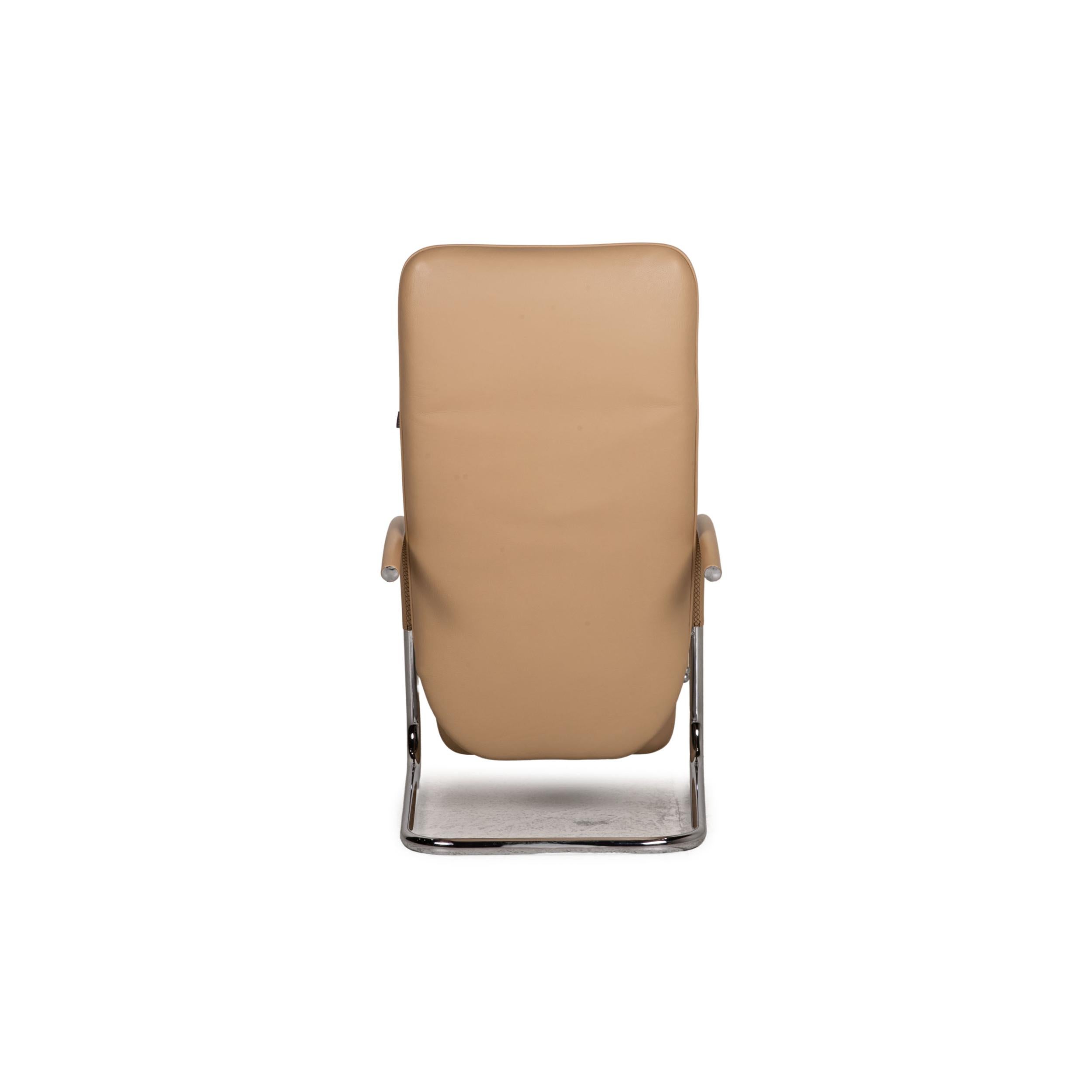 Franz Fertig Leather Armchair Beige Function Relax Function For Sale 3