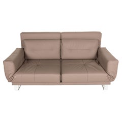 Franz Fertig Letto leather sofa beige two-seater function sleeping function