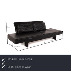 Franz Fertig Scene Leather Sofa Black Reclining Function
