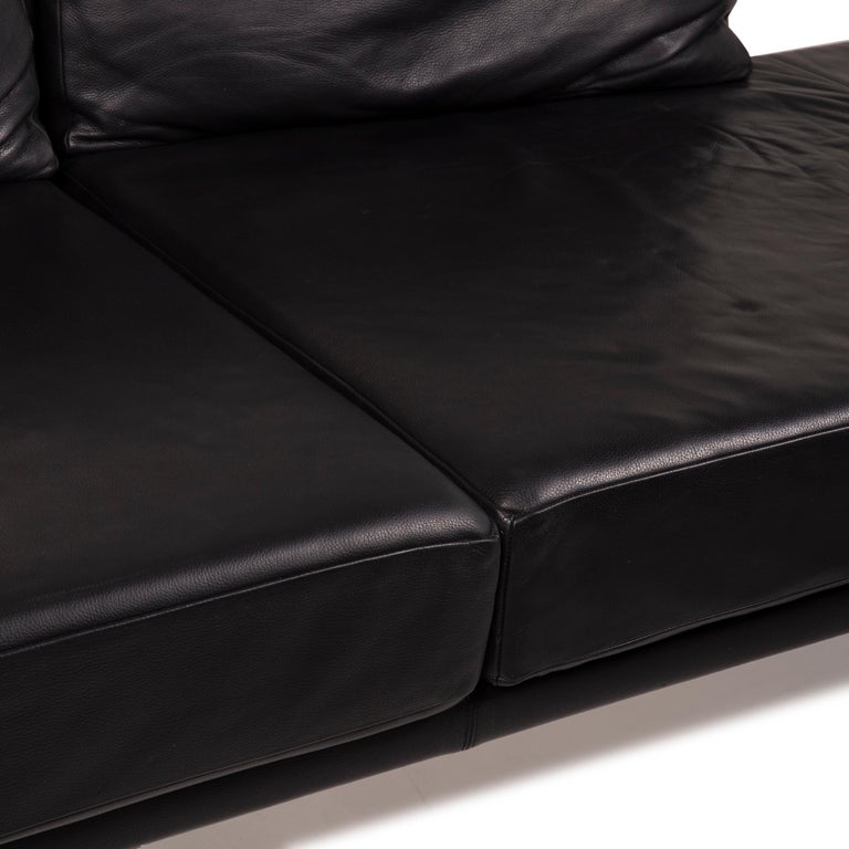 Franz Fertig Scene Leather Sofa Black Reclining Function For Sale at 1stDibs