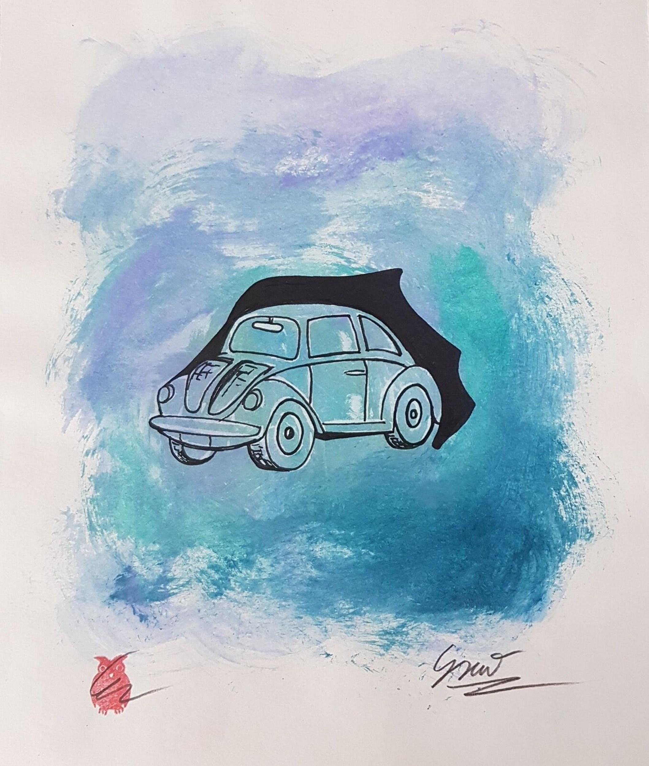 VW-Käfer (Fun, Mid-Century Modern, Bug, Beetle, Iconic, ~48% OFF LIST PRICE) - Print by Franz Graw