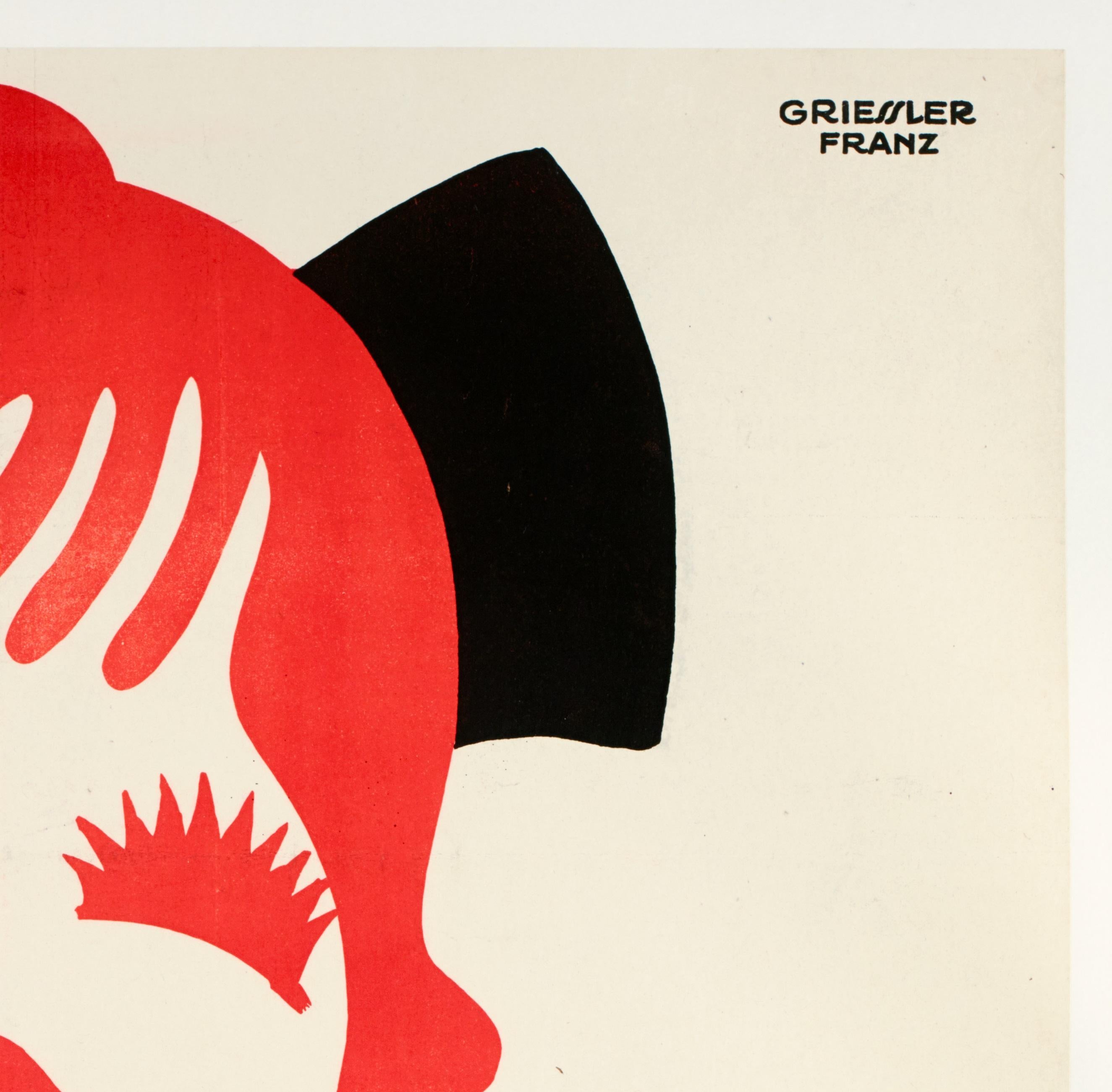 Franz Griessler, affiche Art déco originale, Wäscherei, blanchisserie, Vienne, années 1920  Bon état - En vente à SAINT-OUEN-SUR-SEINE, FR