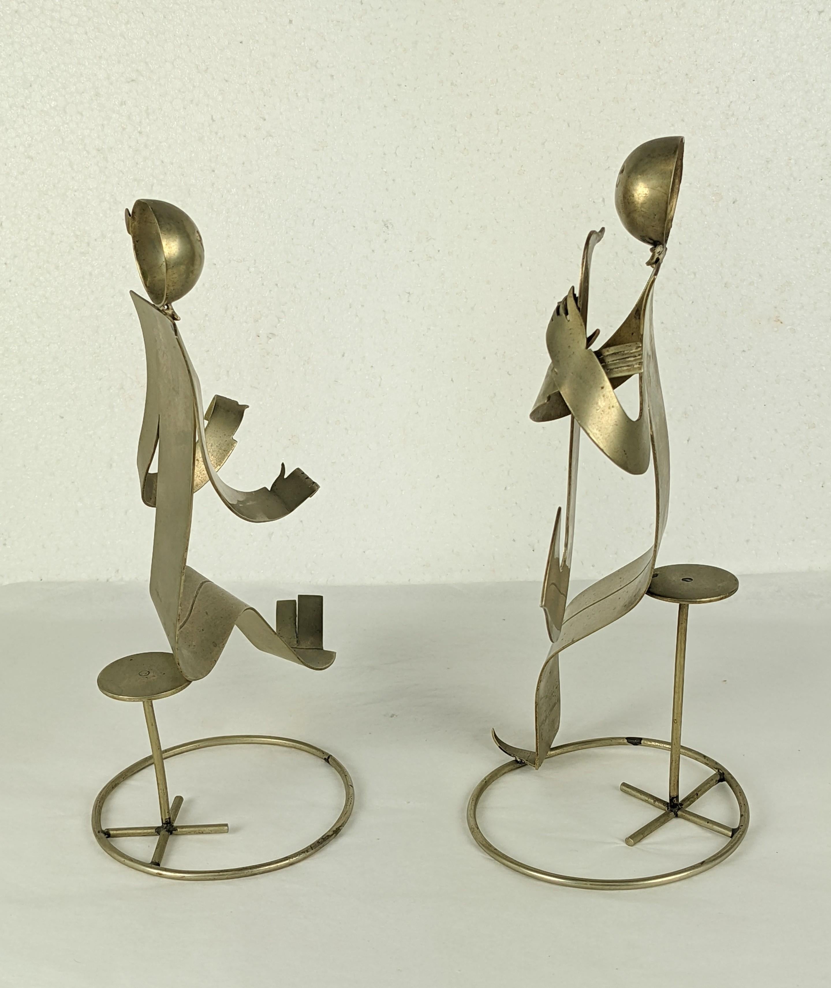 Lamina di metallo Franz Haganauer Musicisti Art Déco in vendita
