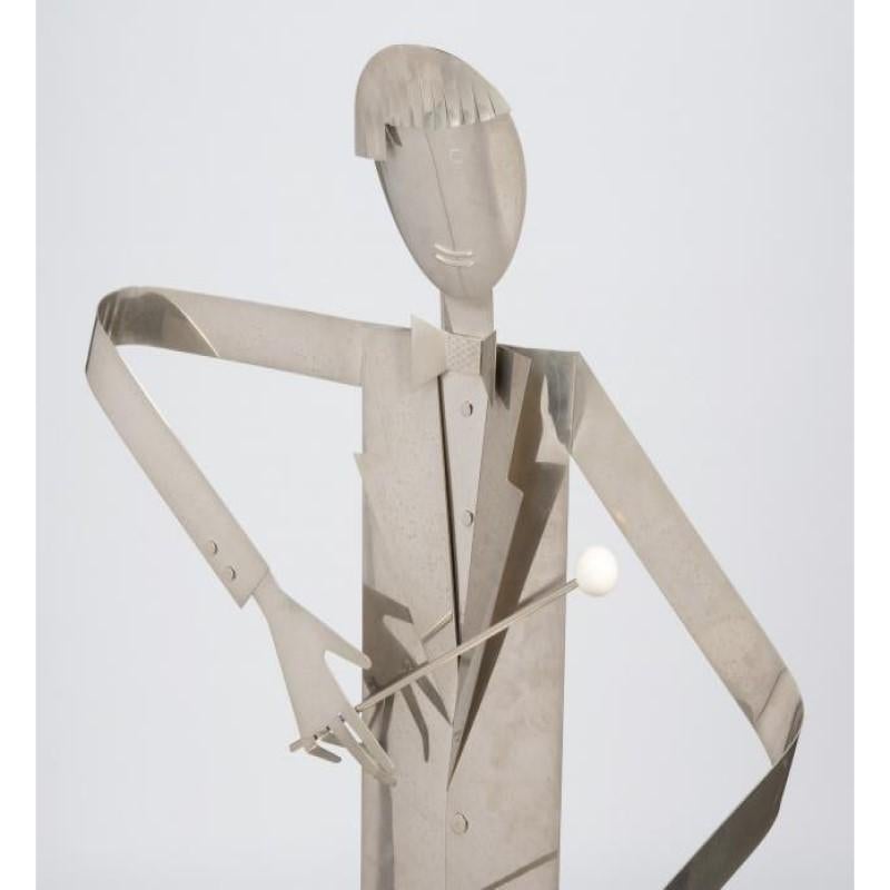 Austriaco Franz Hagenauer Coppia di sculture per banda jazz placcate in nickel in vendita
