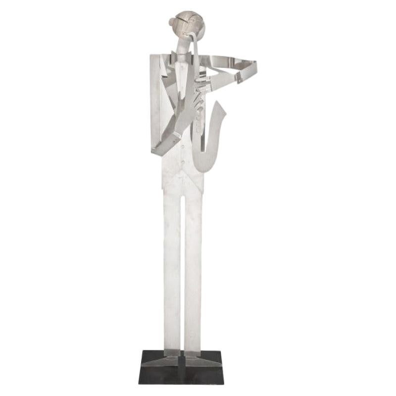  Franz Hagenauer Pair of Nickel-Plated Jazz Band Sculptures  For Sale