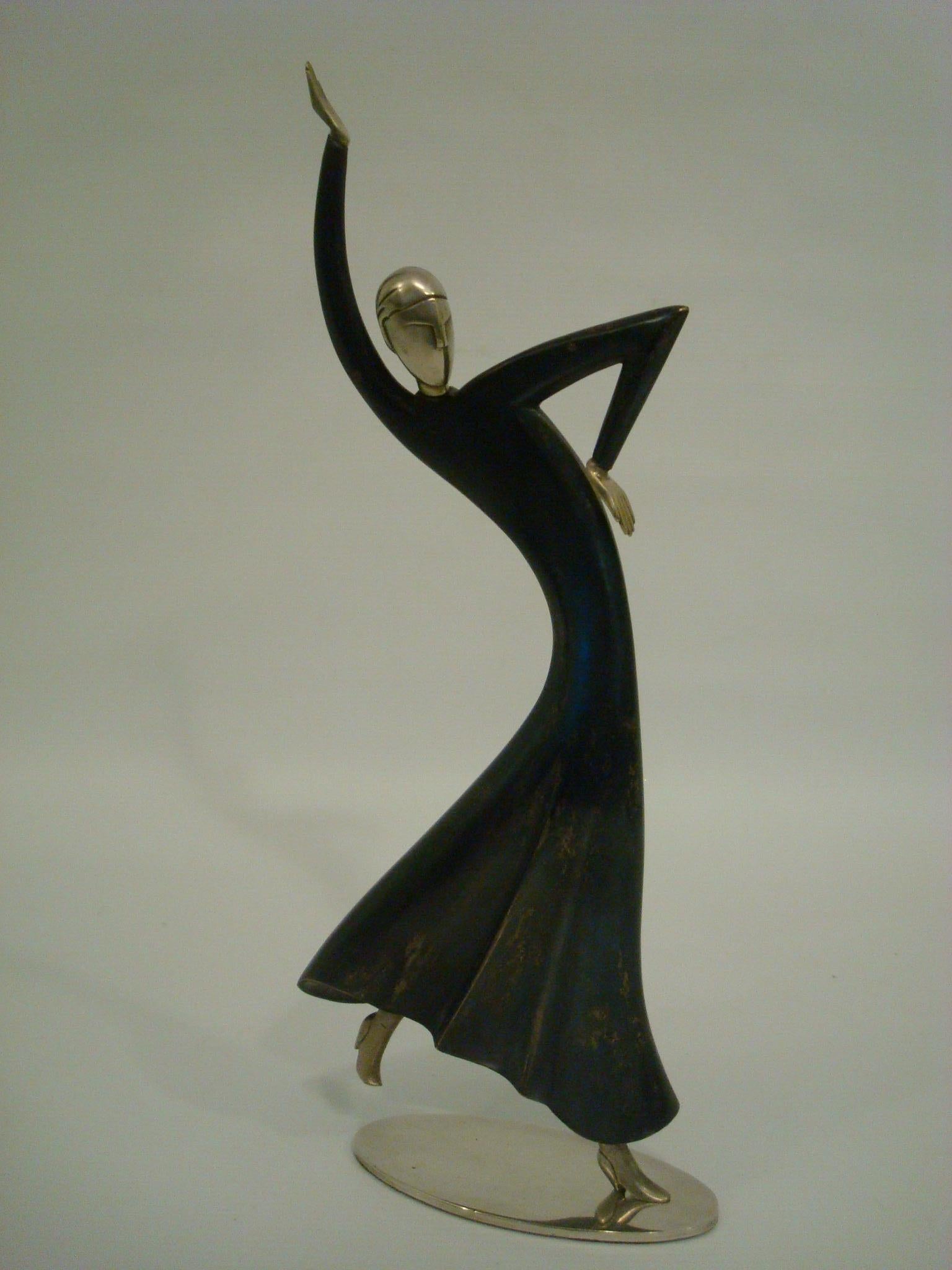 Austrian Franz Hagenauer Bronze Sculpture Dancer Wiener Werkstatte, Josephine Baker