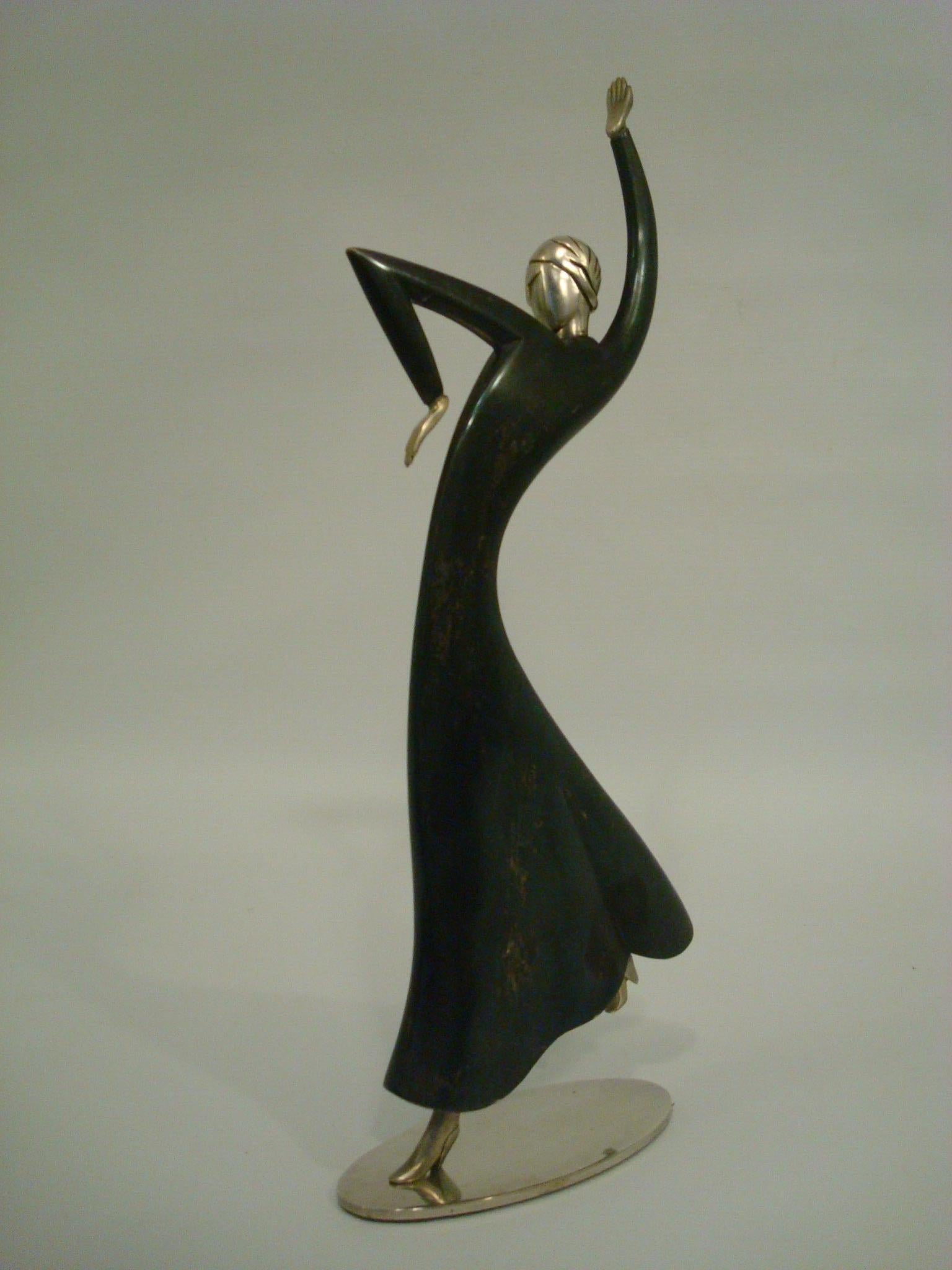 Franz Hagenauer Bronze Sculpture Dancer Wiener Werkstatte, Josephine Baker In Good Condition In Buenos Aires, Olivos