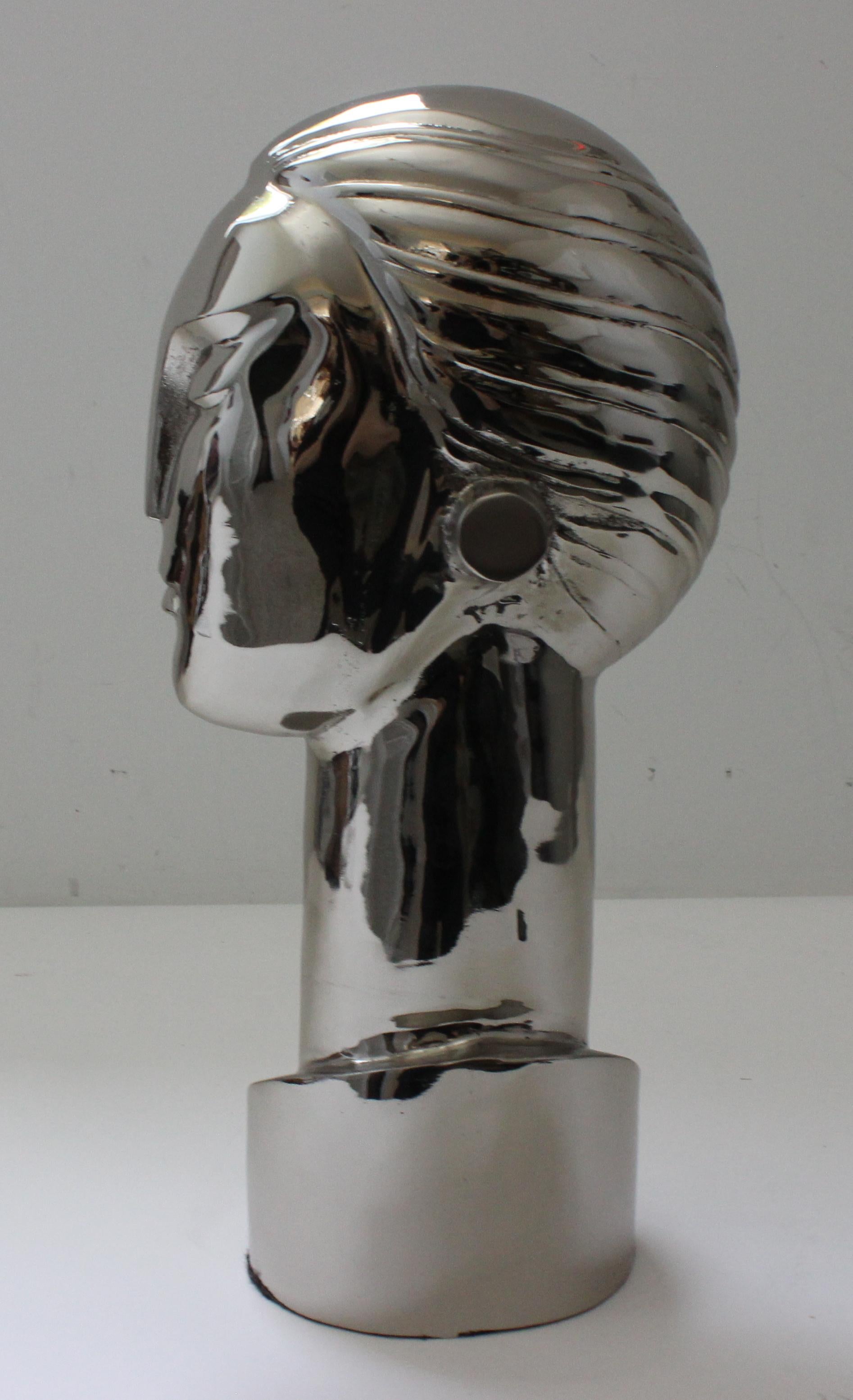 20th Century Franz Hagenaur Style Nickel Plated Bust For Sale