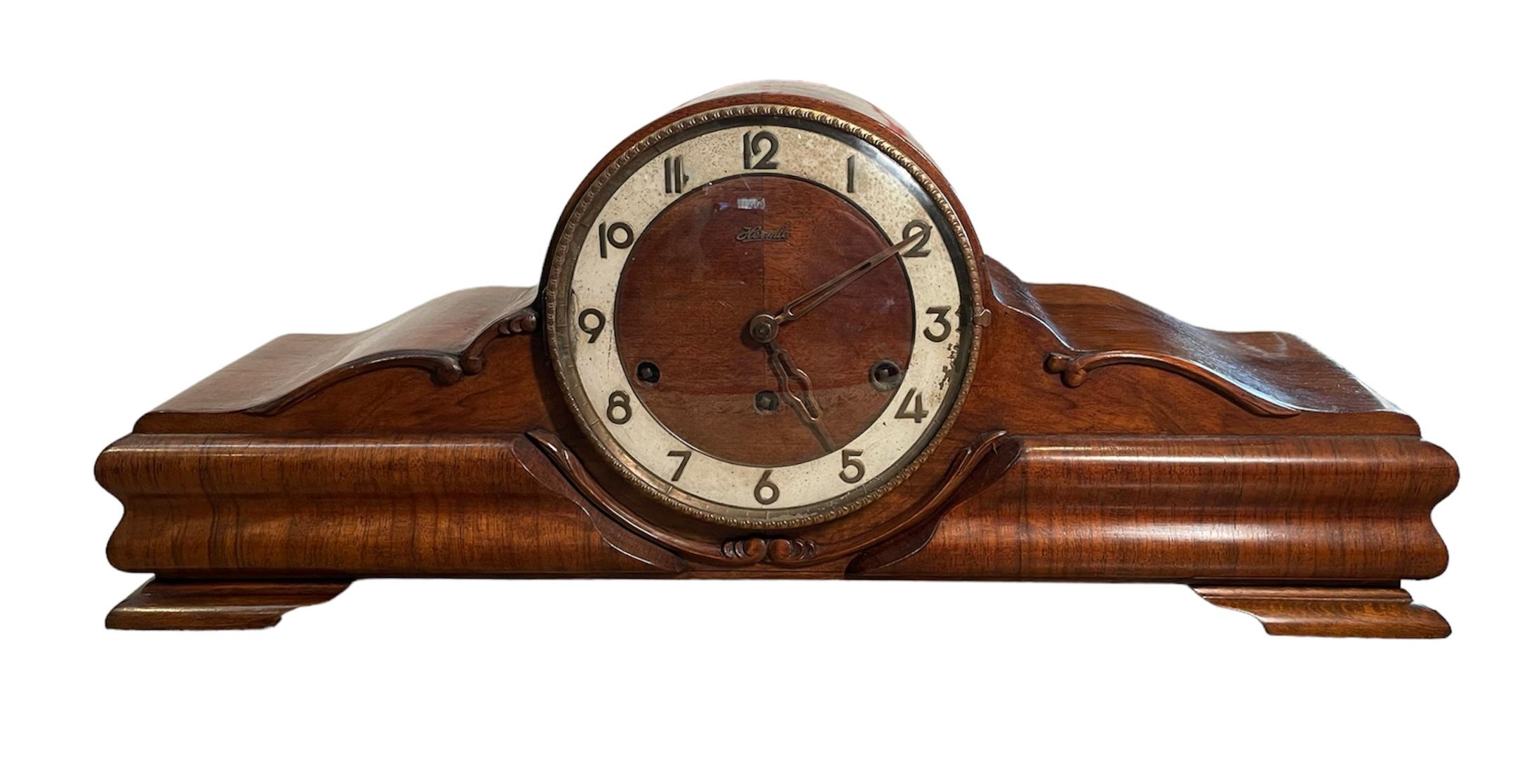 Franz Hermle German Tambour Mantle Clock For Sale 1