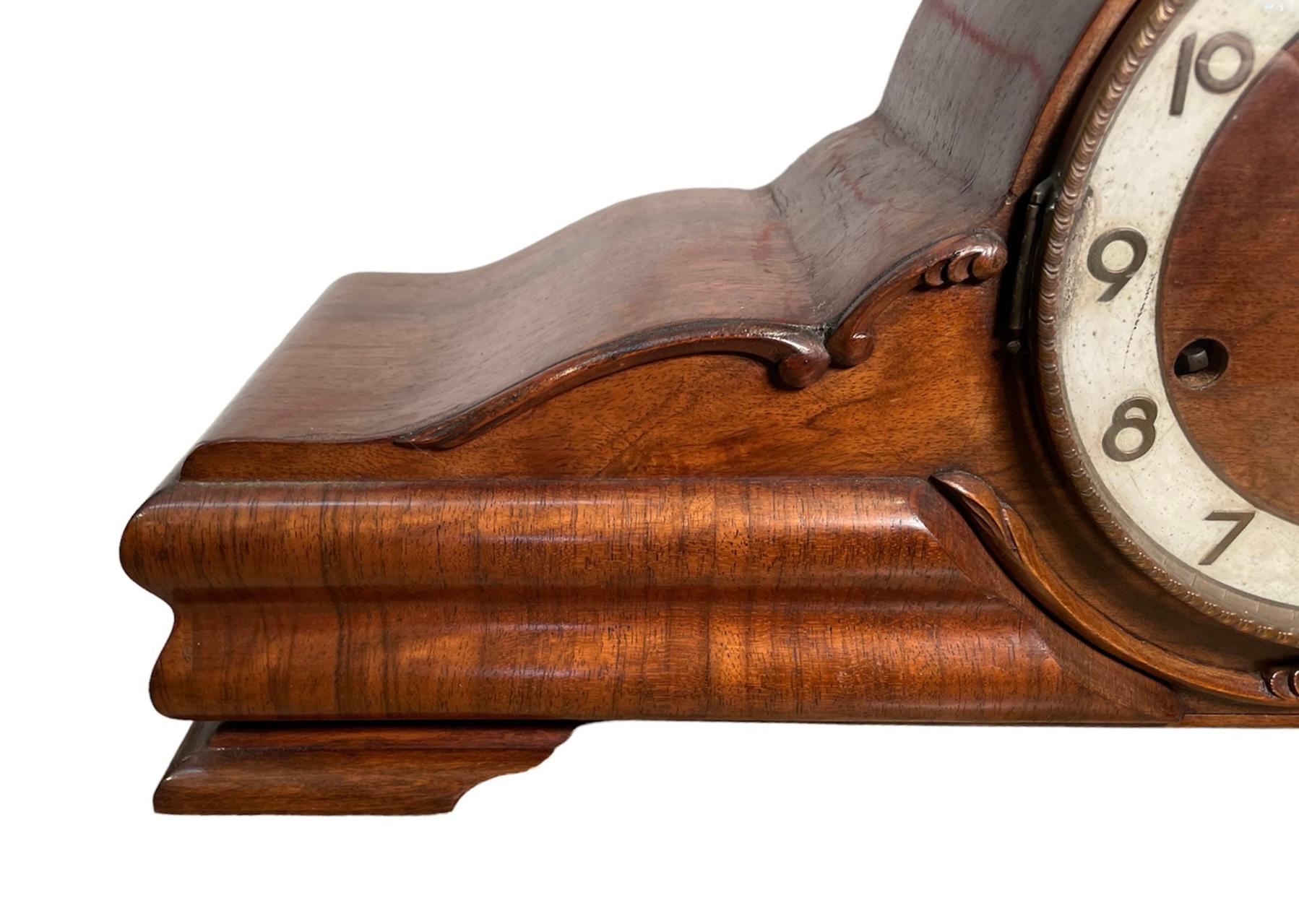 20th Century Franz Hermle German Tambour Mantle Clock For Sale