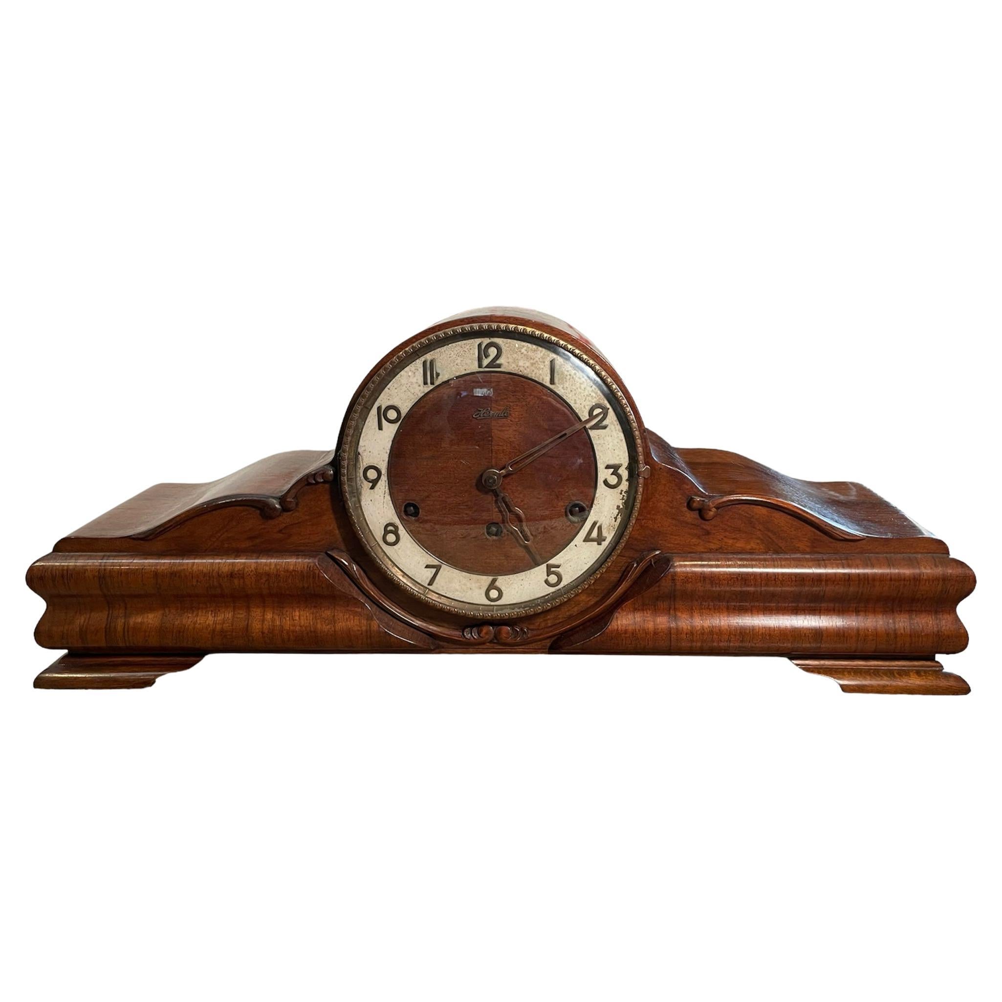 Franz Hermle German Tambour Mantle Clock For Sale