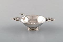 Franz Hingelberg. 4 Salt Cellars with Accompanying Spoon in Sterling Silver