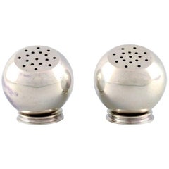 Vintage Franz Hingelberg, Pair of Modernistic Salt and Pepper Shakers, Sterling Silver
