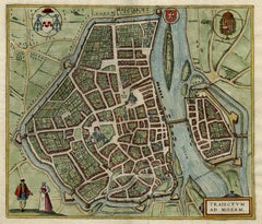Antique map of Maastricht by Braun - Hogenberg - Handcoloured engraving - 16th c