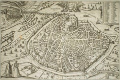 Avignon, Map from "Civitates Orbis Terrarum" - by F.Hogenberg - 1572-1617