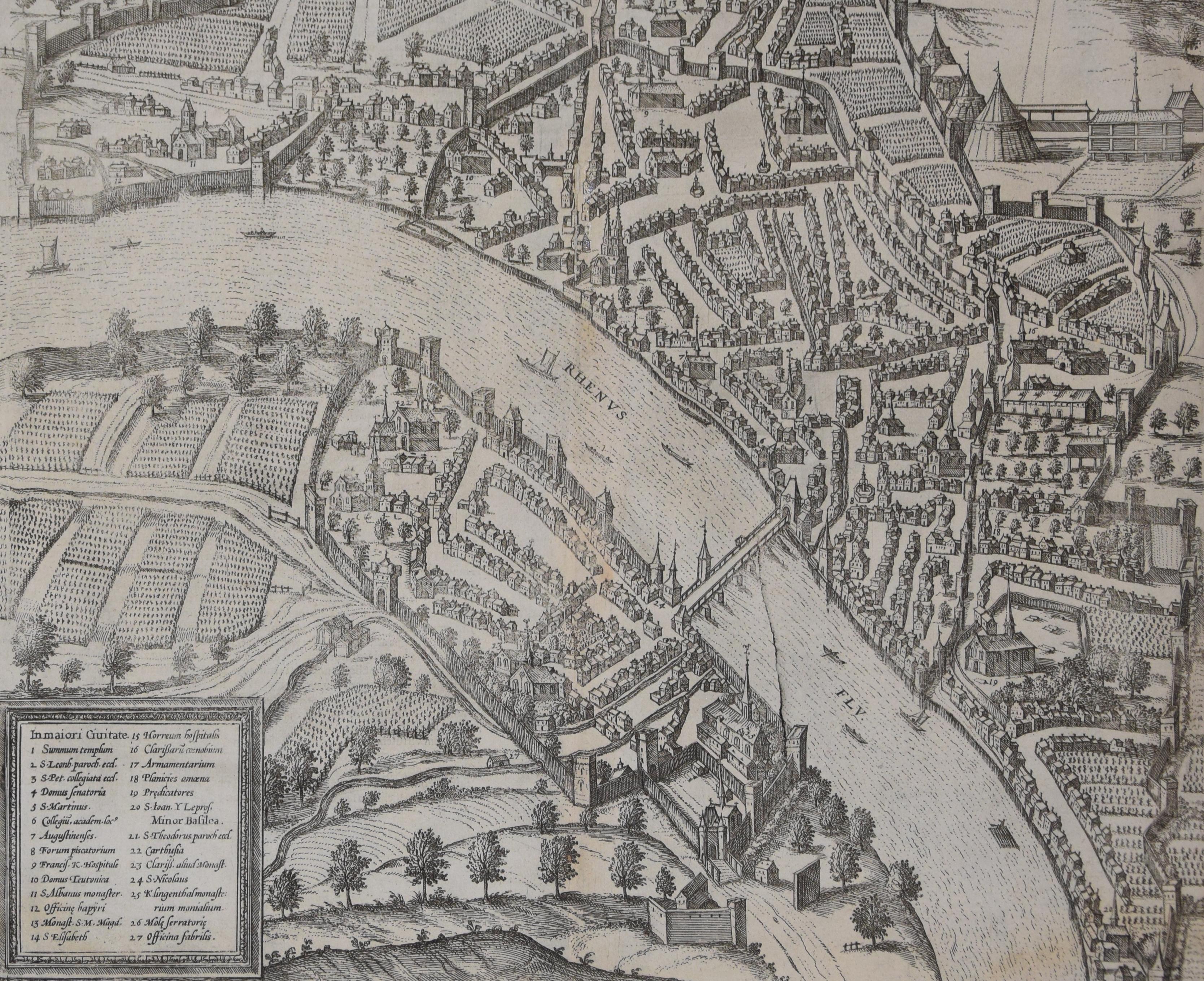 Basel, Antique Map from 