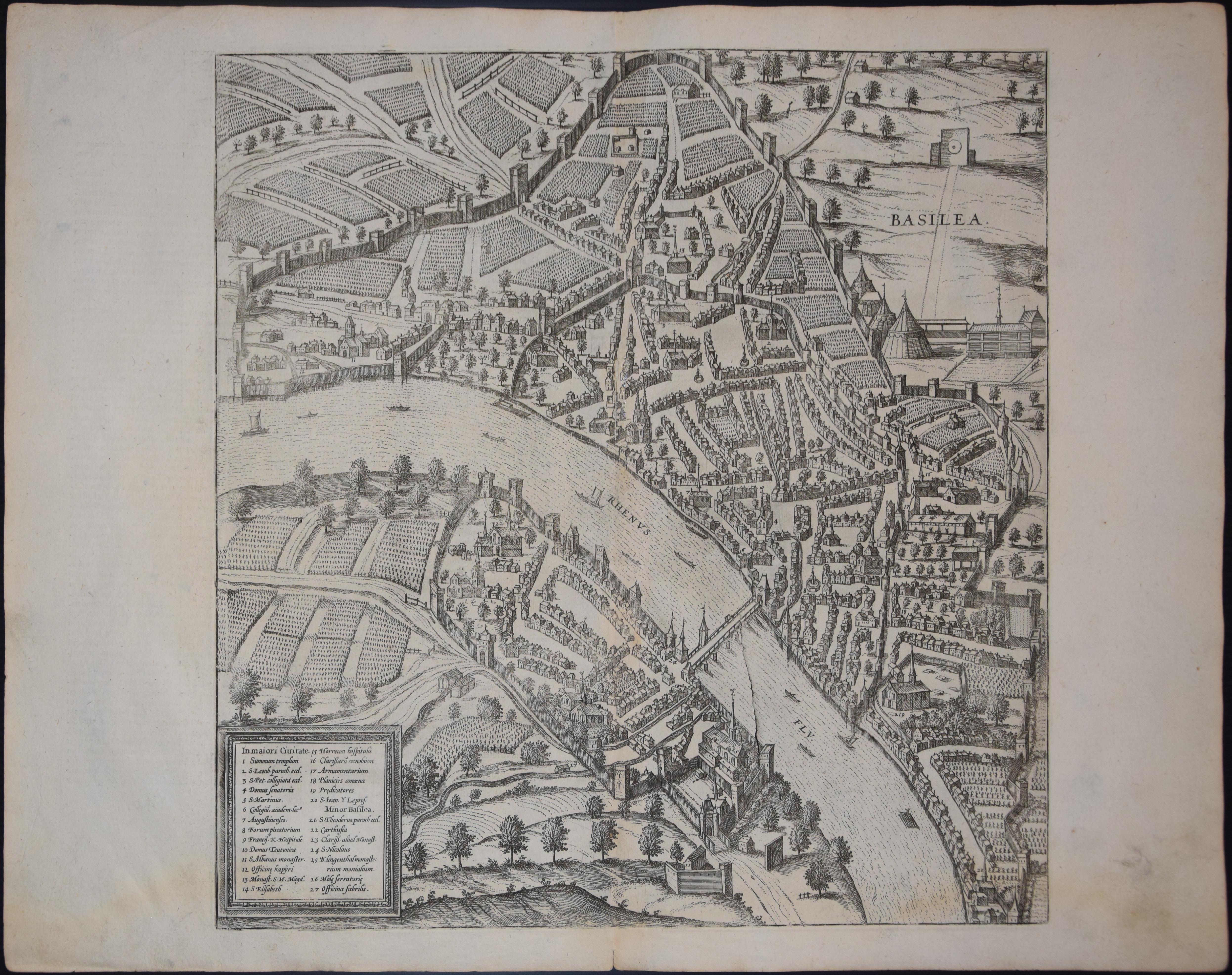 Basel, Antique Map from 