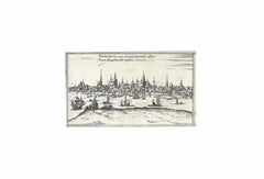 City of Wismaria - Original Etching by F. Hogenberg - 16th Century