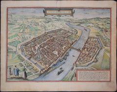 Frankfurt, Antique Map fromn "Civitates Orbis Terrarum"