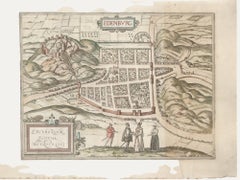 Hogenberg nach Braun - Kupferstich 16. Jahrhundert, Edenburgum, Scotiae Metropolis