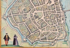 Maastricht, Niederlande: Eine handkolorierte Karte des 16. Jahrhunderts von Braun & Hogenberg