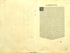 Mapa de Augsburgo - Aguafuerte de G. Braun e F. Hogenberg - Finales del siglo XVI