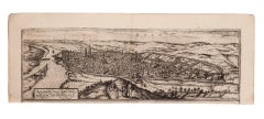 Map of  Rouen - Original Etching by G.Braun and F. Hogenberg - Late 16th Century