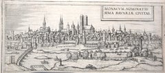 Munchen, Antike Karte aus „Civitates Orbis Terrarum“ – 1572-1617