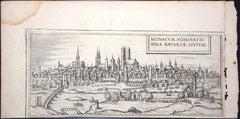 Carte ancienne de Civitates Orbis Terrarum de Munchen - 1572-1617