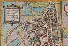 Nevers & Autun Frankreich: Handkolorierte Karte des 16. Jahrhunderts von Braun & Hogenberg