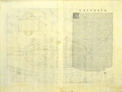 Mapa de Kalkar - Grabado de G. Braun y F. Hogenberg - Finales del siglo XVI