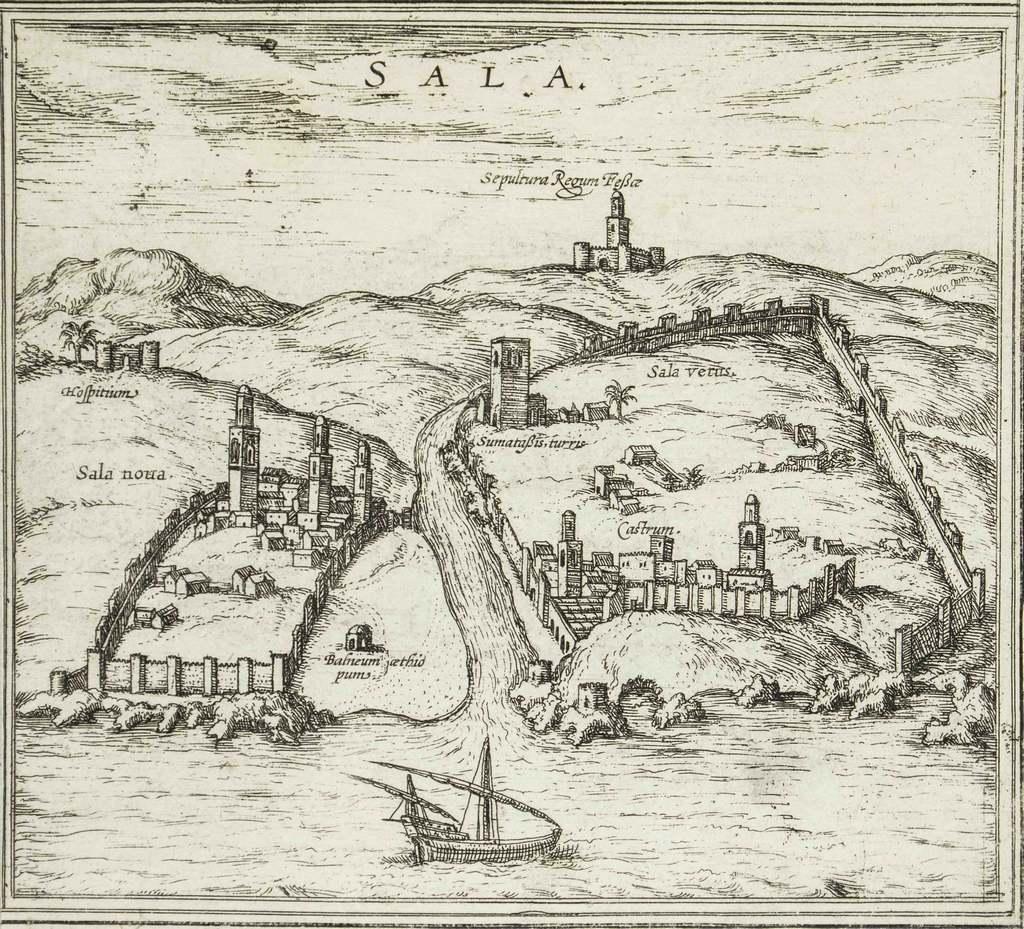Figurative Print de Frans Hogenberg - Sala, Mapa de "Civitates Orbis Terrarum" - por F.Hogenberg - 1575