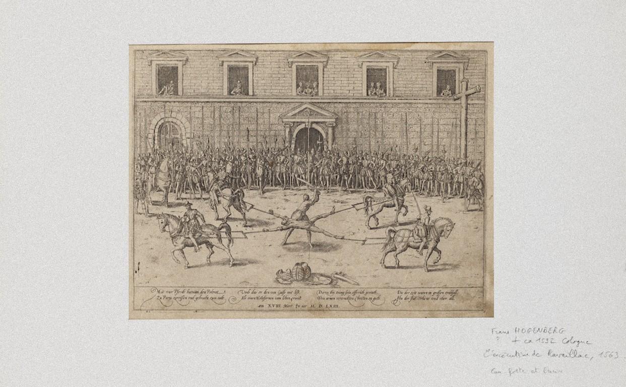 Torture - Original Etching on Paper by Franz Hogenberg - 16th century - Print by Frans Hogenberg