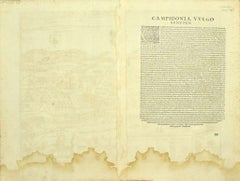 Vista de Kempten en Allgau - Aguafuerte de G. Braun y F. Hogenberg - Finales de 1500