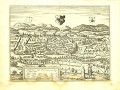 Vue de Kempten à Allgau - eau-forte de G. Braun et F. Hogenberg - fin 1500