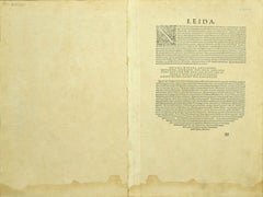 Vista de Leiden - Aguafuerte de G. Braun y F. Hogenberg - Finales de 1500