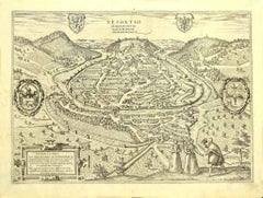 View of Vesontio - Etching by G. Braun and F. Hogenberg - Late 16th Century