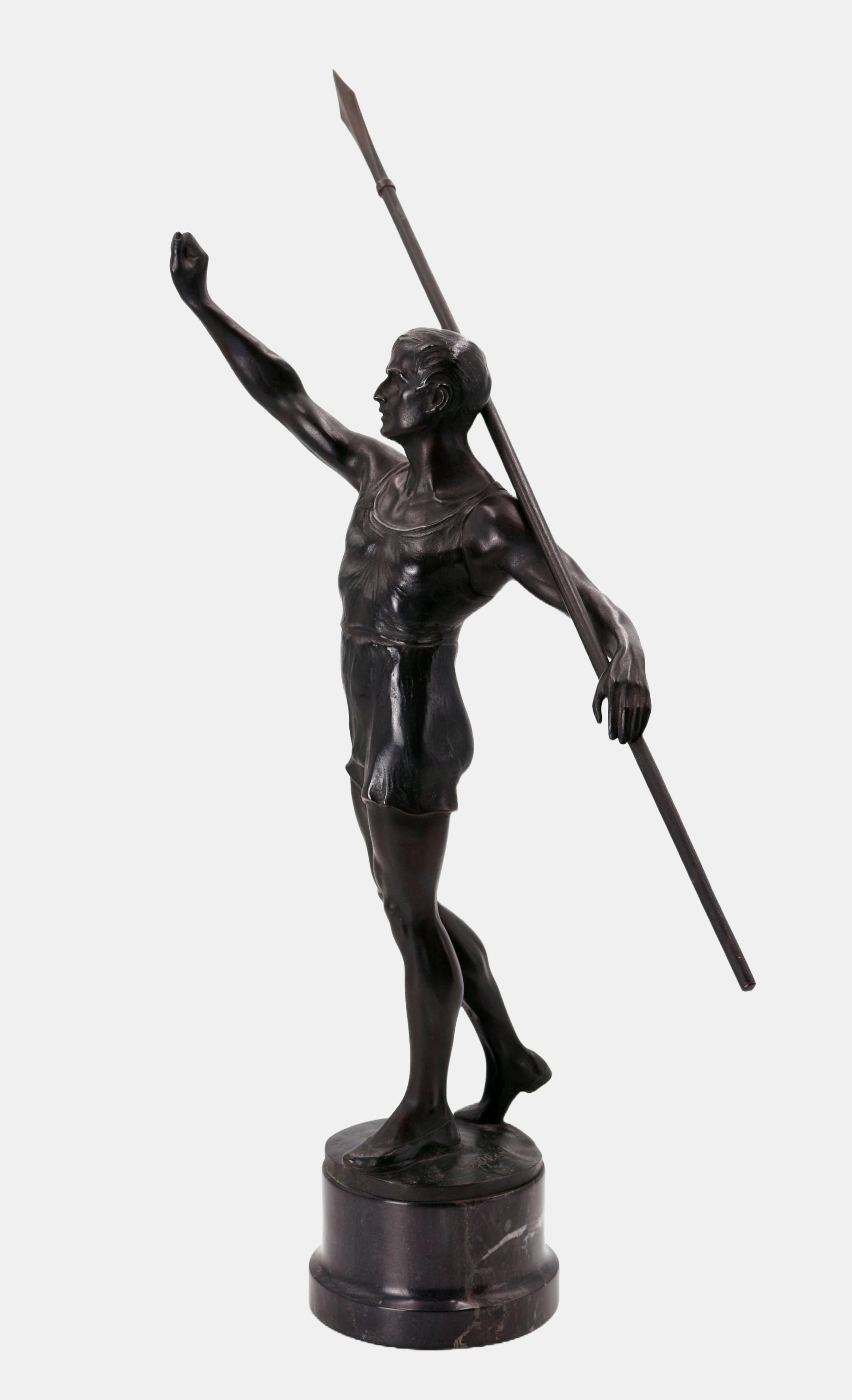 Lanzador de jabalina / - Presente romano - - Sculpture Art Decó de Franz Iffland