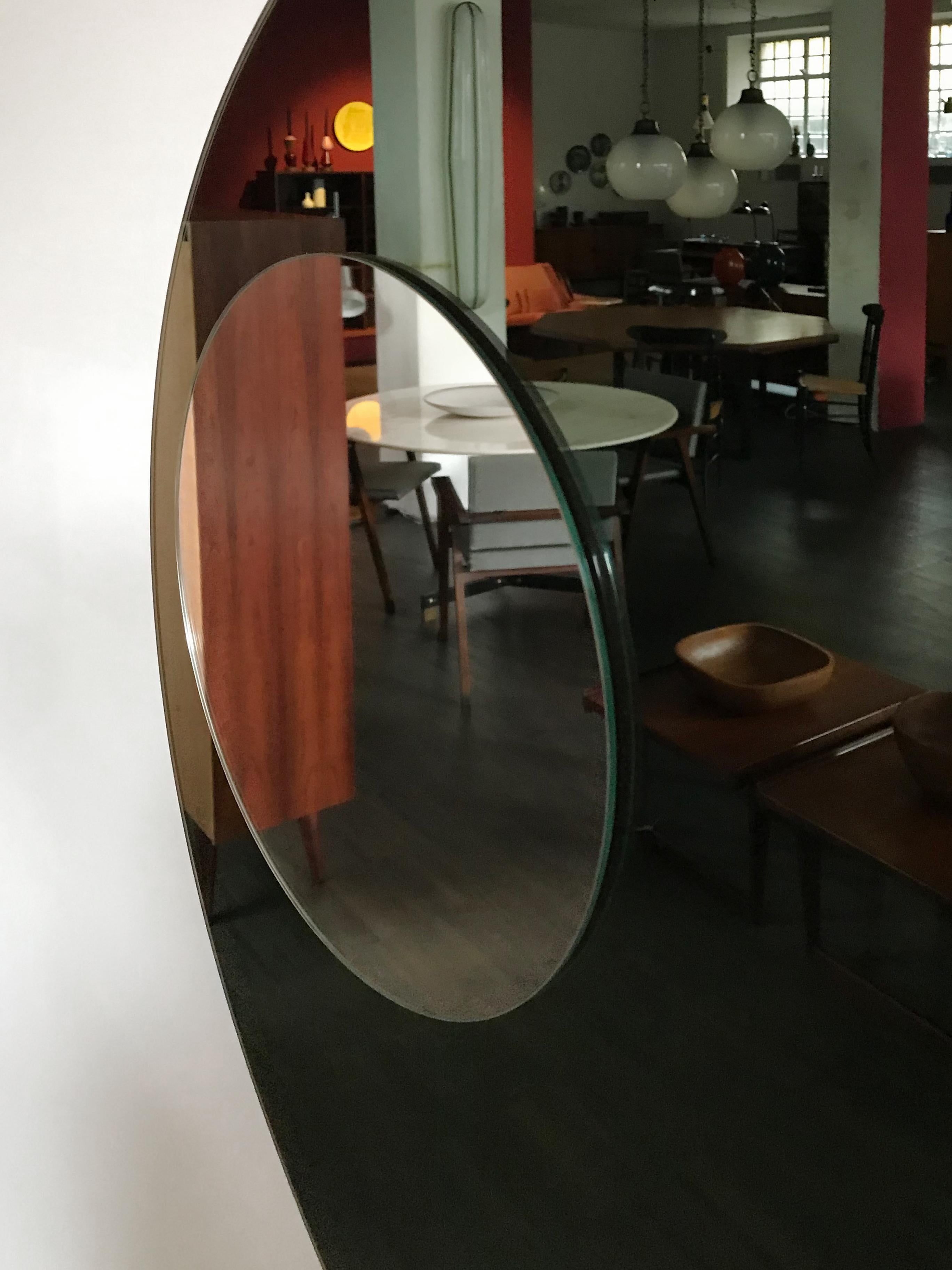Franz J. Sartori for Cristal Art Italian Round Wall Mirror, 1960s In Good Condition For Sale In Reggio Emilia, IT