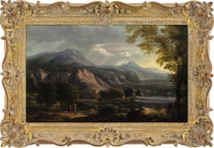 Franz Joachim Beich (Attribué), Paysage à l'italienne avec soldats romains