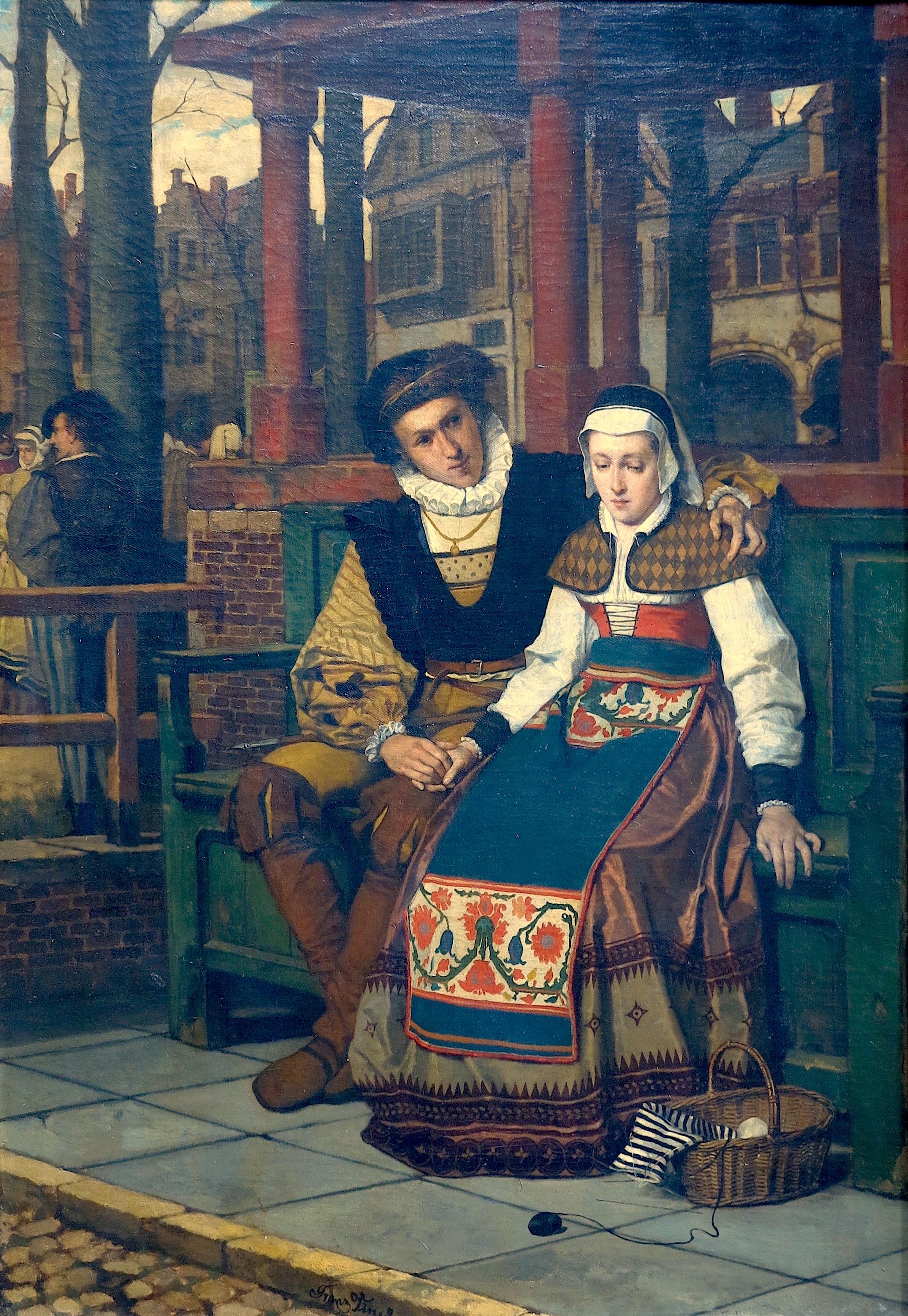 The two lovers - Painting by Franz Kaspar Huibrecht VINCK