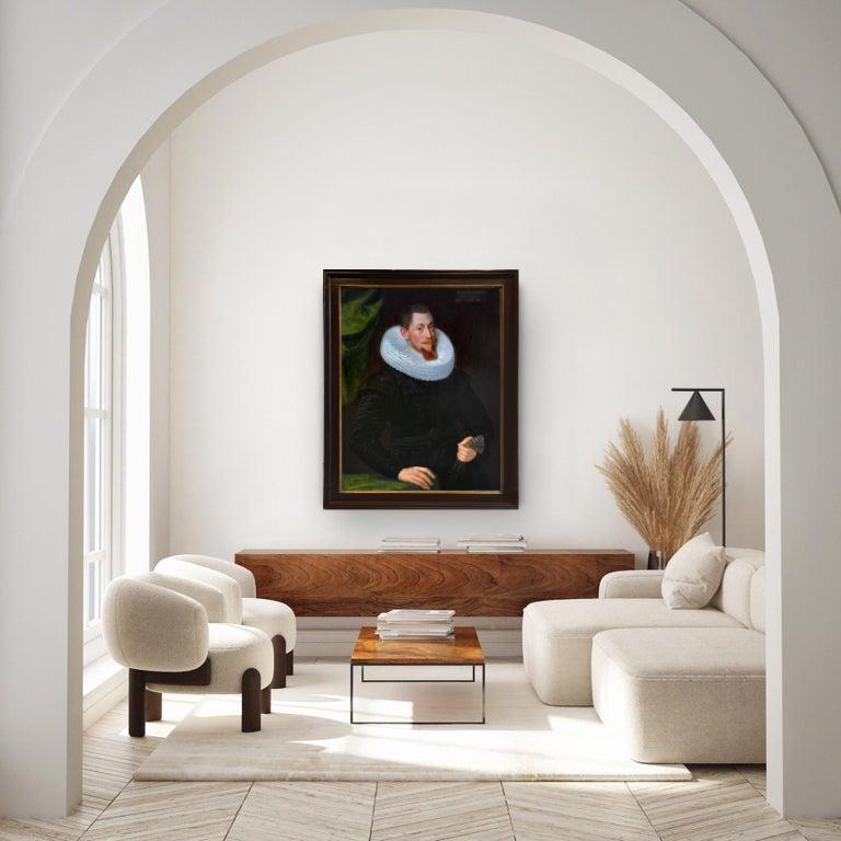 Deutsches Porträt aus dem 17. (Braun), Portrait Painting, von Franz Kessler