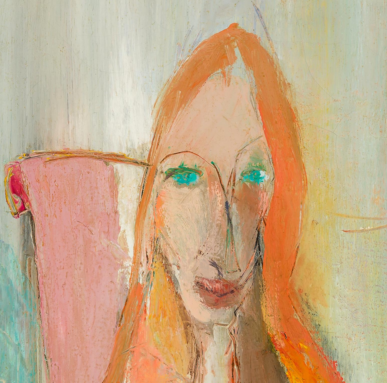 Miriam e Sue Orr con il flauto - Portrait Painting Beige di Franz Kline
