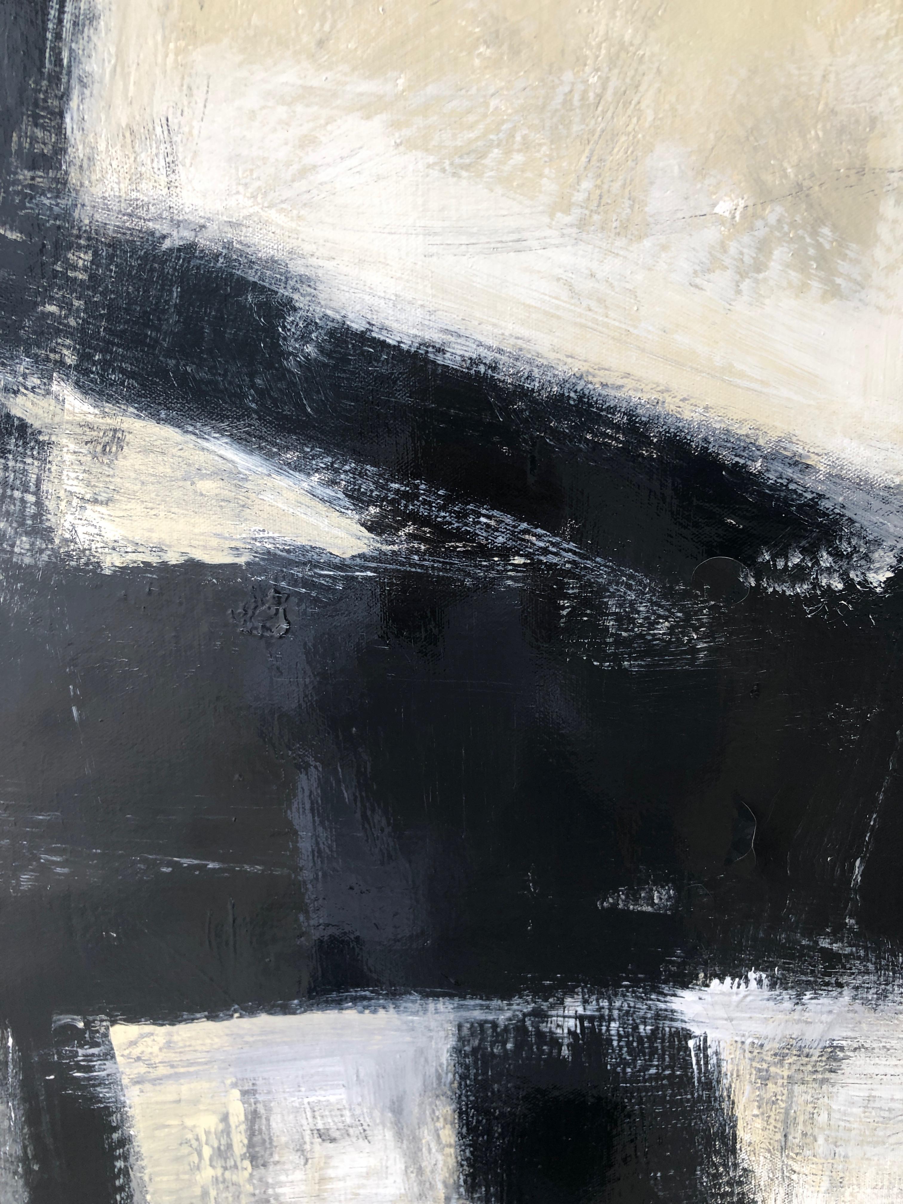 20th Century Franz Kline Style Abstract Expressionist Painting in White, Gray and Black For Sale