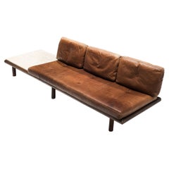 Franz Köttgen for Kill International Daybed Sofa in Leather and Travertine
