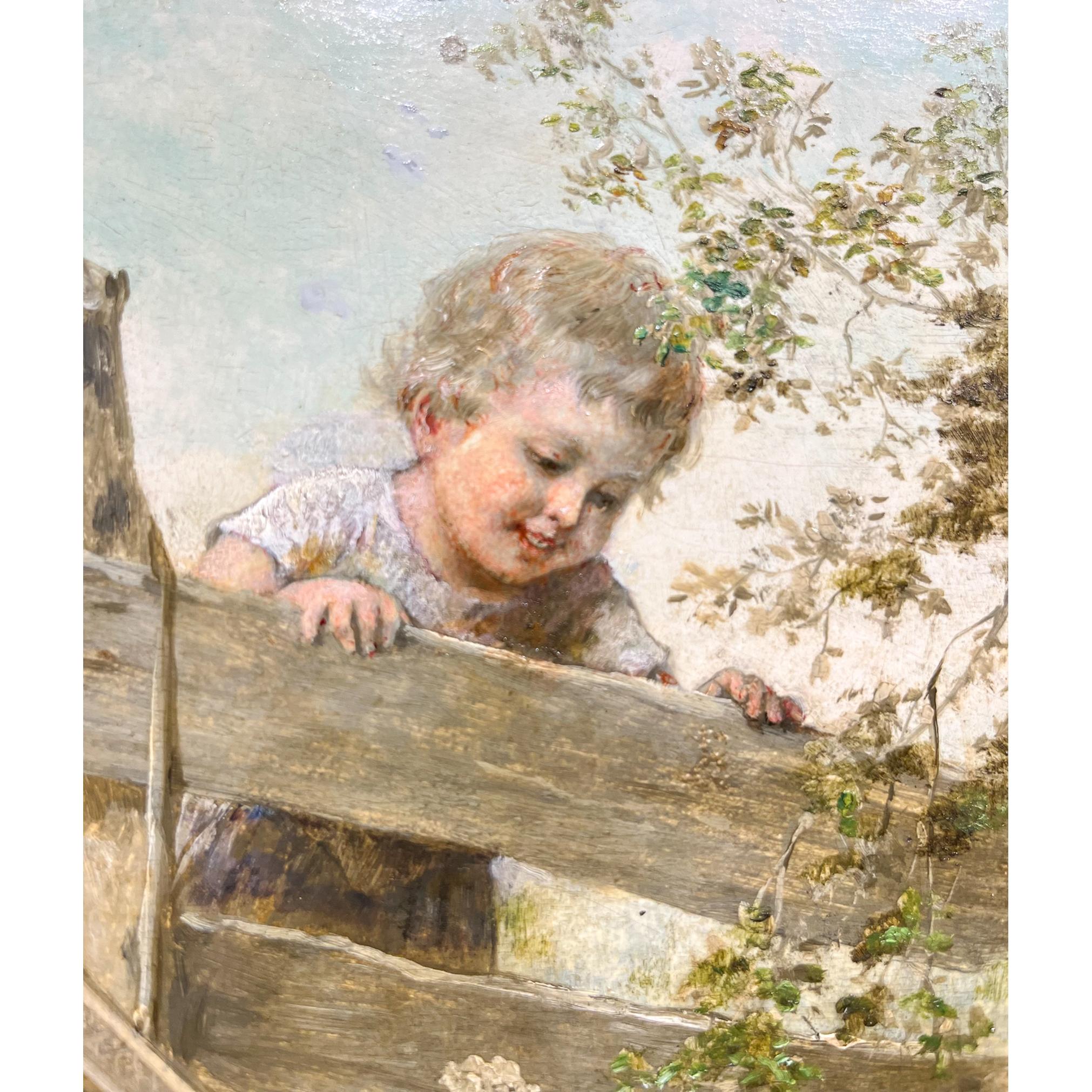 Divertente coppia di oli su tavola di Franz Lefler (1831-1898) ceco 4
